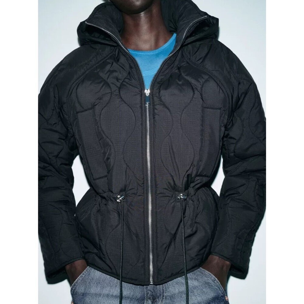 ZARA HOODED PUFFER JACKET - Picture 5 of 12